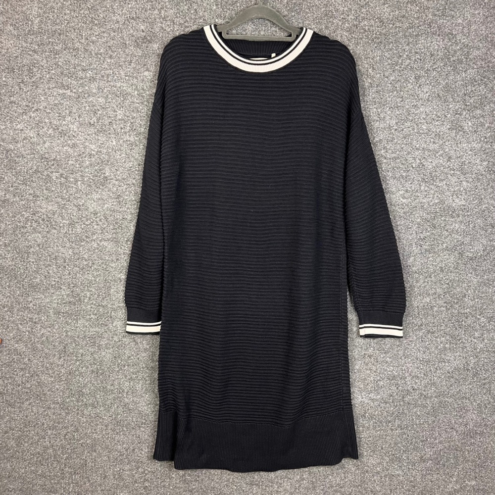 Barbour Sweater Dress Womens 6 Excellent Ribbed Knit Varsity Stripe Trim